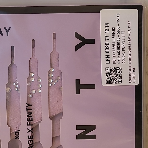 SAVAGE X FENTY DIVORCE COURT THIGH-HIGH STAY-UP STOCKINGS PURPLE LITE SIZE M/L - Picture 6 of 7